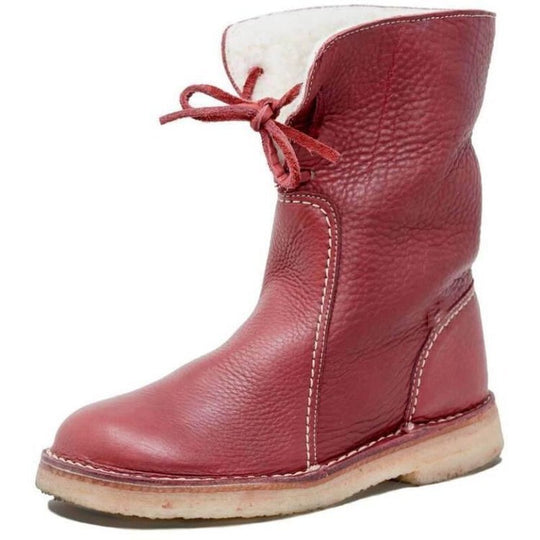 Pelzgefütterte Damenstiefel | Runde Zehe