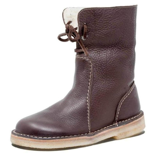 Pelzgefütterte Damenstiefel | Runde Zehe