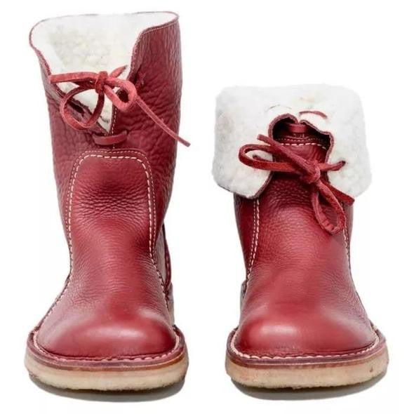 Pelzgefütterte Damenstiefel | Runde Zehe