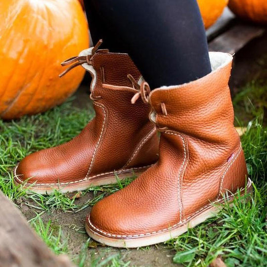 Pelzgefütterte Damenstiefel | Runde Zehe