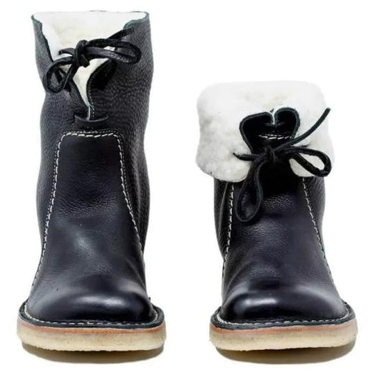 Pelzgefütterte Damenstiefel | Runde Zehe