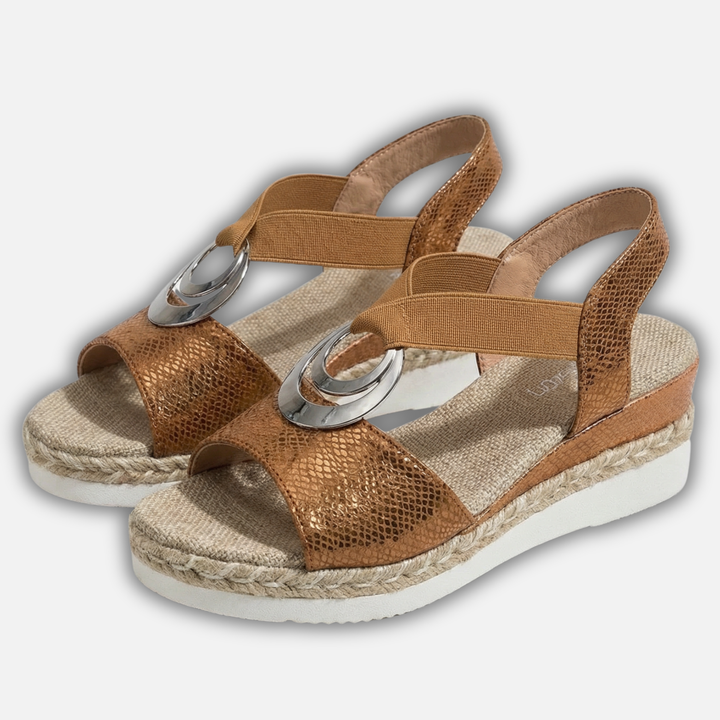 Platform Wedge Sandals with Metal Rings for Women