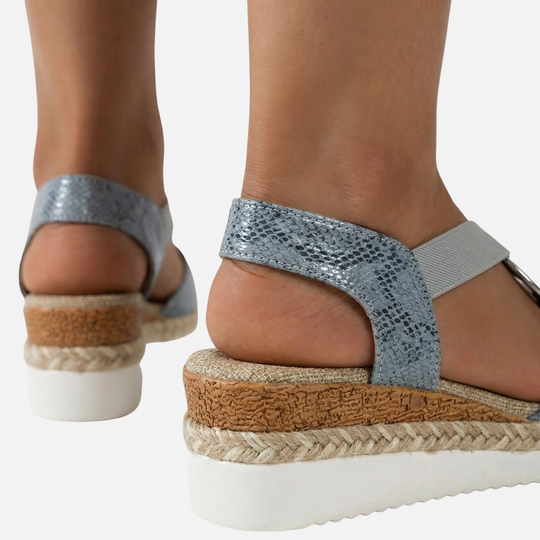 Plattform Wedgesandalen mit Metallringen für Damen