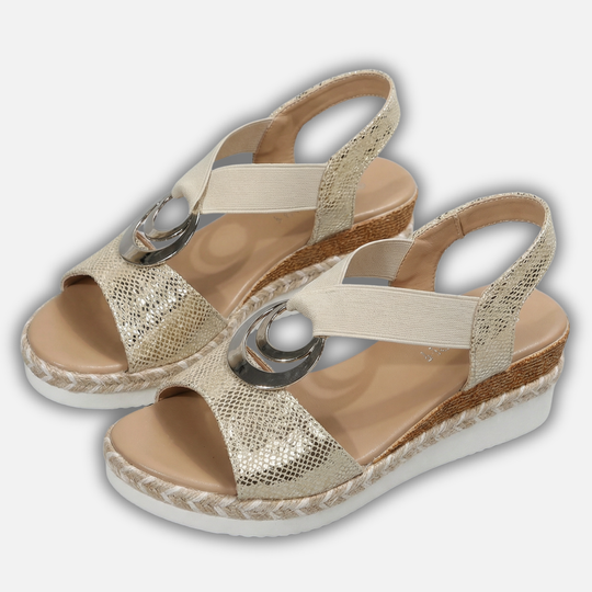 Plattform Wedgesandalen mit Metallringen für Damen