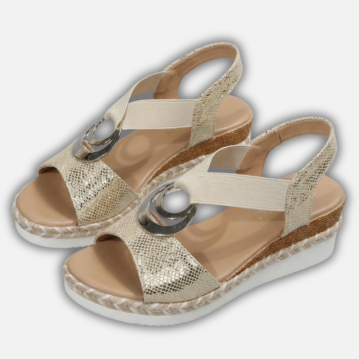 Platform Wedge Sandals with Metal Rings for Women