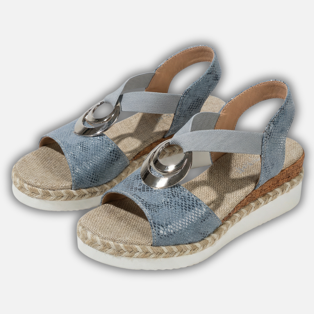 Plattform Wedgesandalen mit Metallringen für Damen