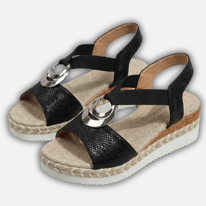 Platform Wedge Sandals with Metal Rings for Women