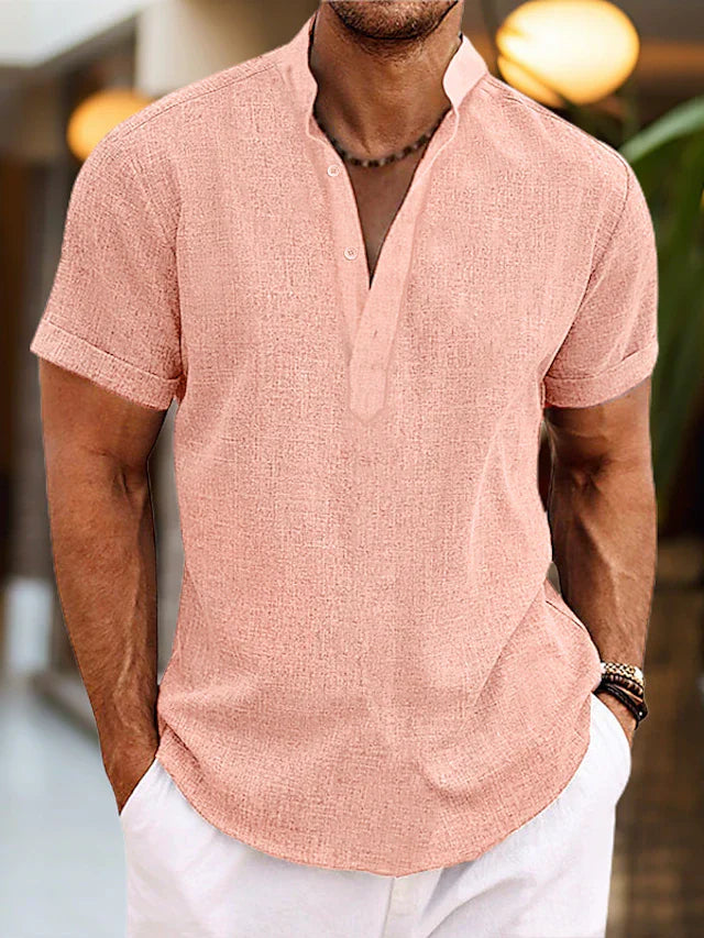 Polo Shirt mit stilvollem V Ausschnitt und Komfort fuer Herren 1