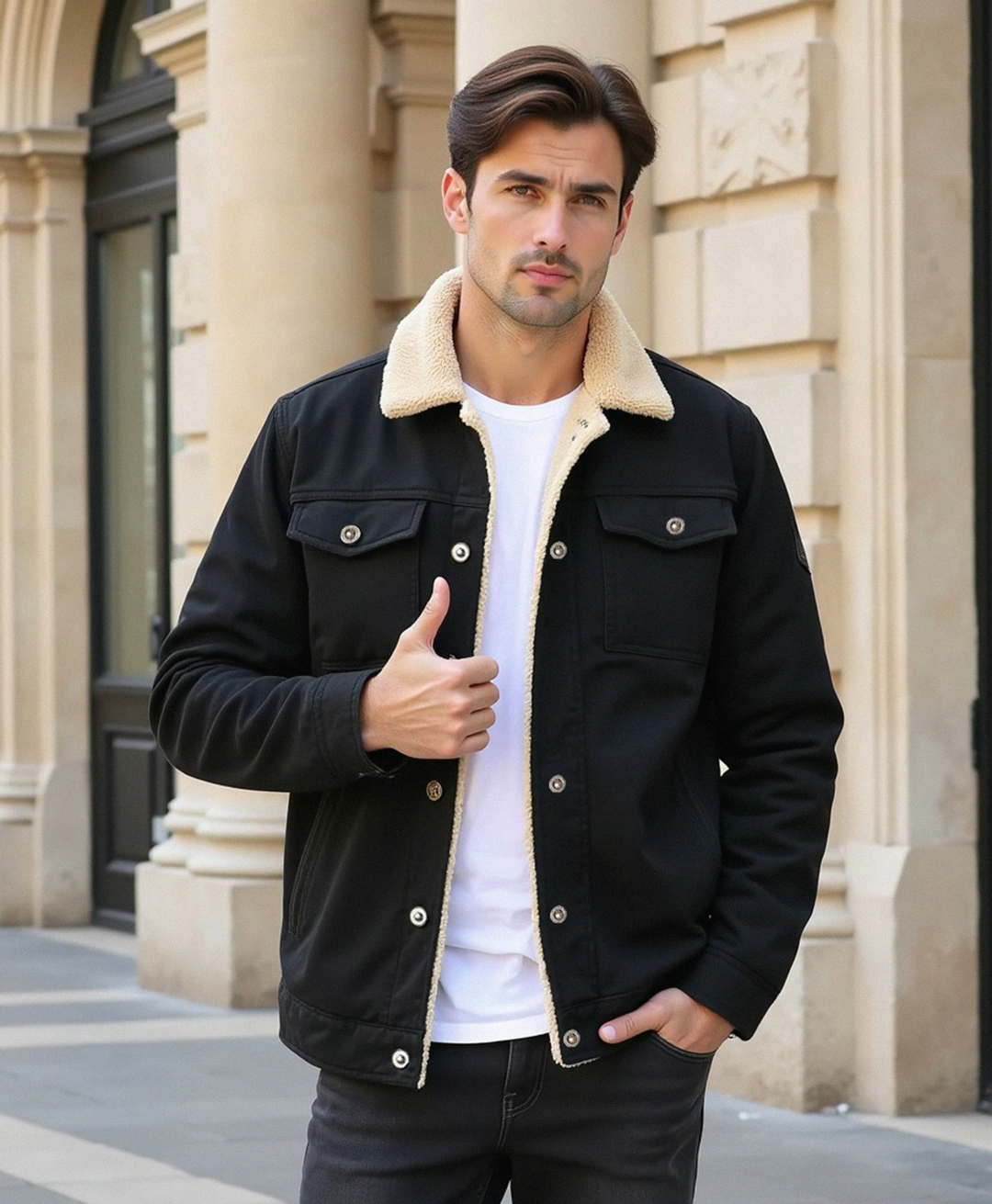 Regular Fit Jacke mit Brustklappen für Männer