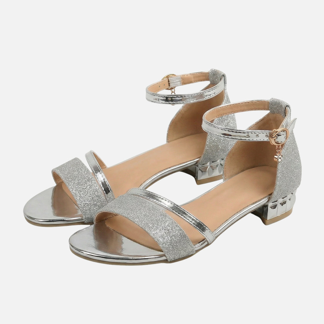 Sandalen mit Blockabsatz und Fesselriemen für Damen