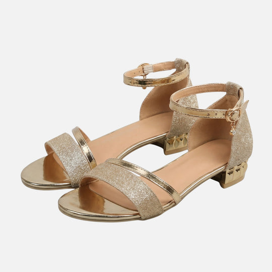 Sandalen mit Blockabsatz und Fesselriemen für Damen