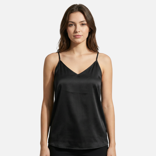 Satin Cami Top mit V-Ausschnitt für Damen
