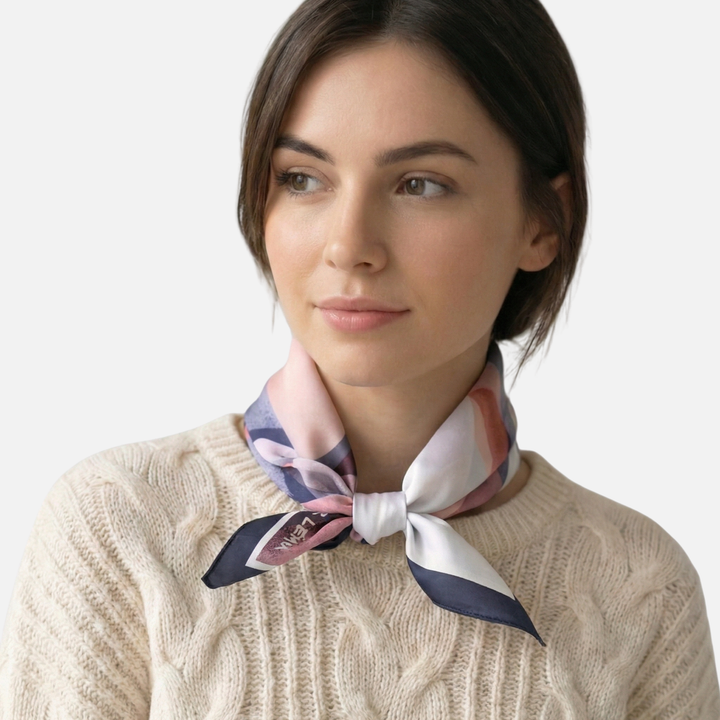 Satin Square Scarf with Eye-Catching Print for Women
