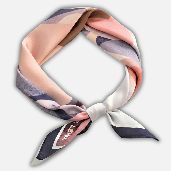 Satin Square Scarf with Eye-Catching Print for Women