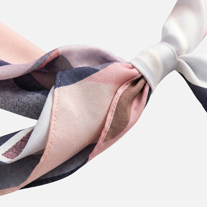 Satin Square Scarf with Eye-Catching Print for Women
