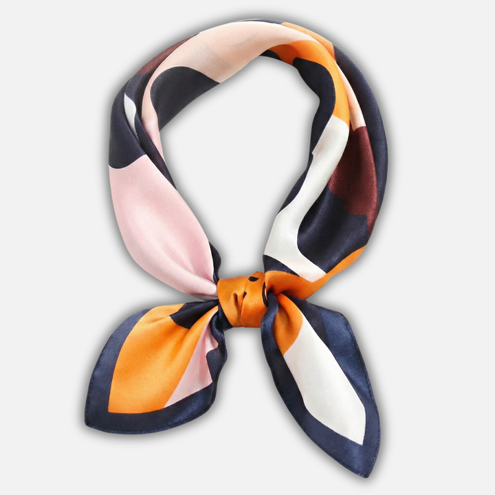 Satin Square Scarf with Eye-Catching Print for Women