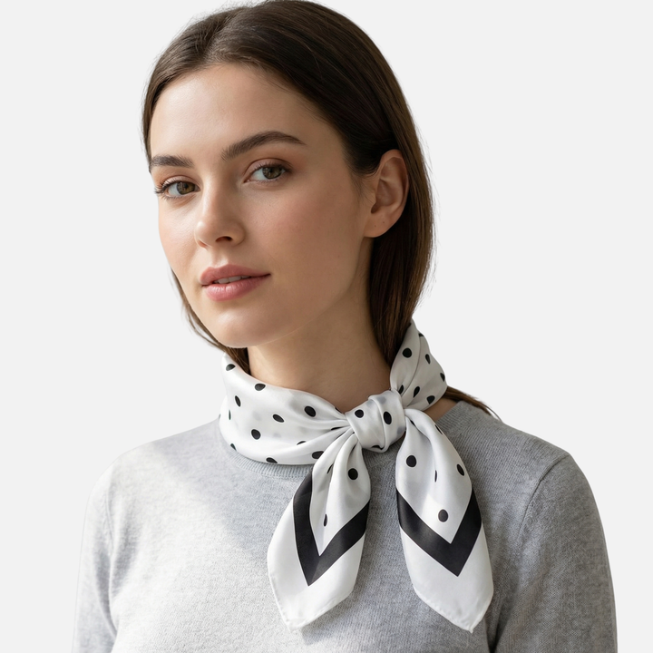 Satin Square Scarf with Eye-Catching Print for Women