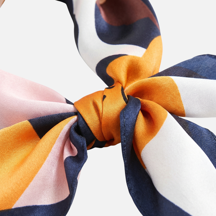 Satin Square Scarf with Eye-Catching Print for Women