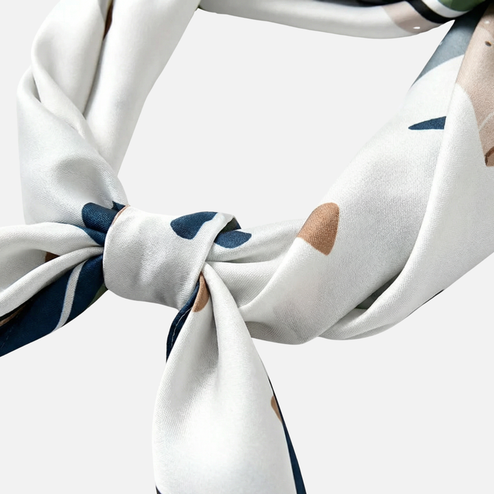 Satin Square Scarf with Eye-Catching Print for Women