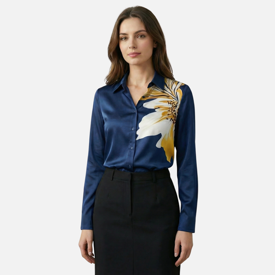 Satinkleid mit drapiertem Schalkragen für Damen