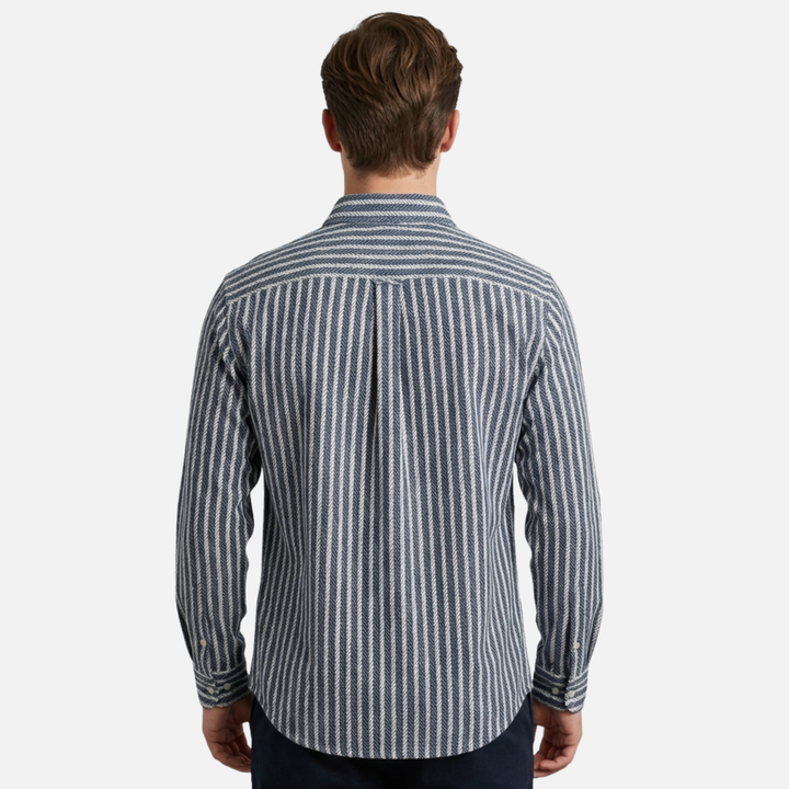 Layered Shirt with Stripes and Vertical Pattern for Men