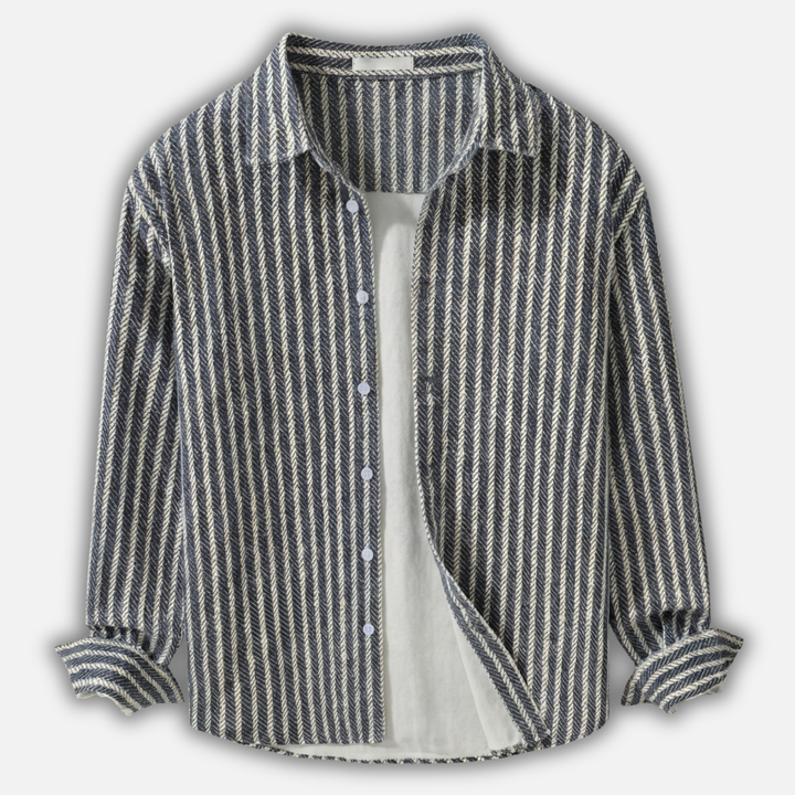Layered Shirt with Stripes and Vertical Pattern for Men