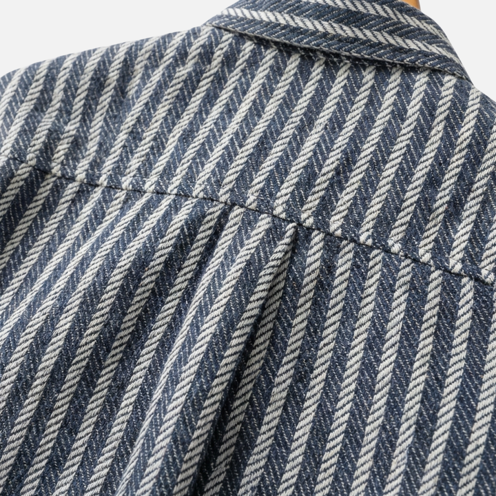 Layered Shirt with Stripes and Vertical Pattern for Men