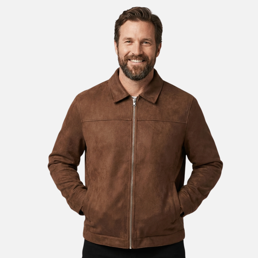 Schlichte Zip Jacke mit Kragen für Herren