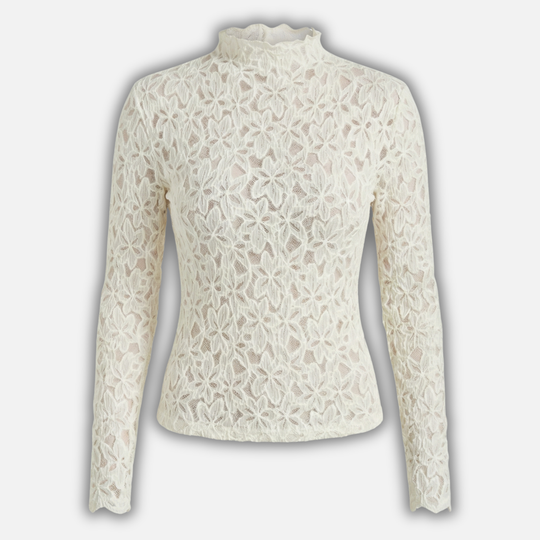 Spitzenbluse mit Langärmeln für Frauen