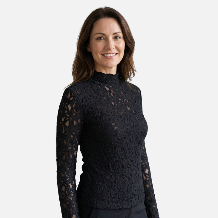 Lace blouse with long sleeves for women