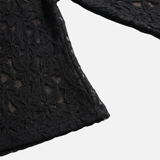 Spitzenbluse mit Langärmeln für Frauen