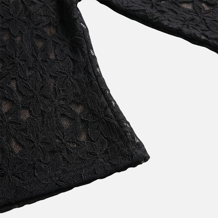 Lace blouse with long sleeves for women