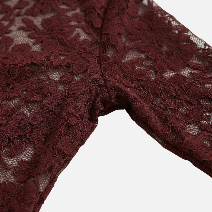 Lace blouse with long sleeves for women