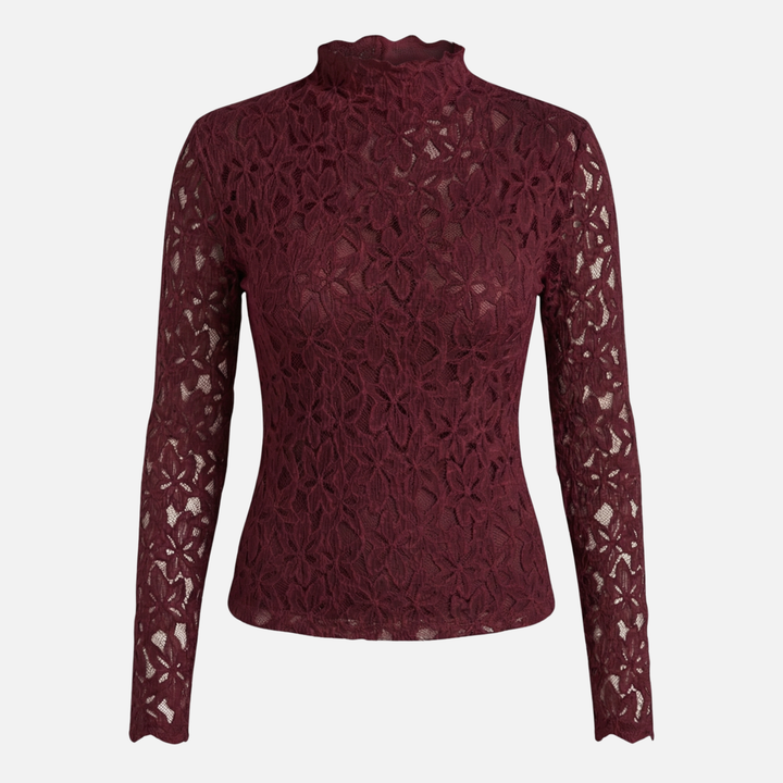 Lace blouse with long sleeves for women