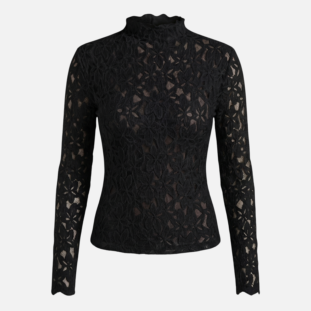 Spitzenbluse mit Langärmeln für Frauen