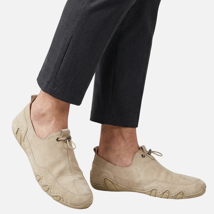 Sportliche Slip-On Sneaker Elastische Schnürung mit Gummisohle für Herren