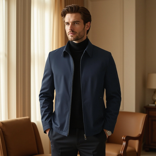 Leichte Freizeitjacke mit Stehkragen – Herren-Outdoorjacke mit Reißverschluss