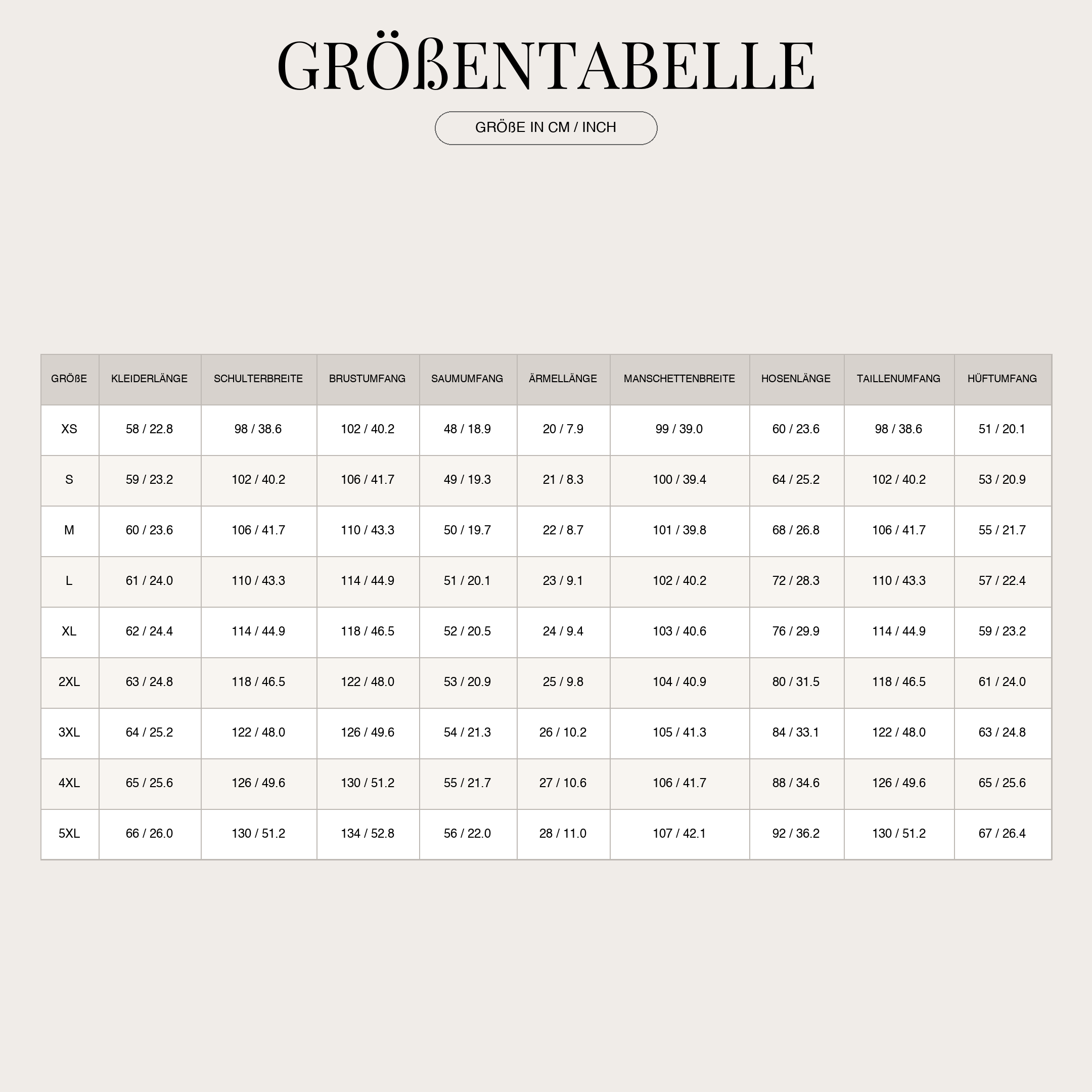 Size Chart