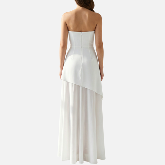 Straploses Maxikleid mit hohem Schlitz für Damen