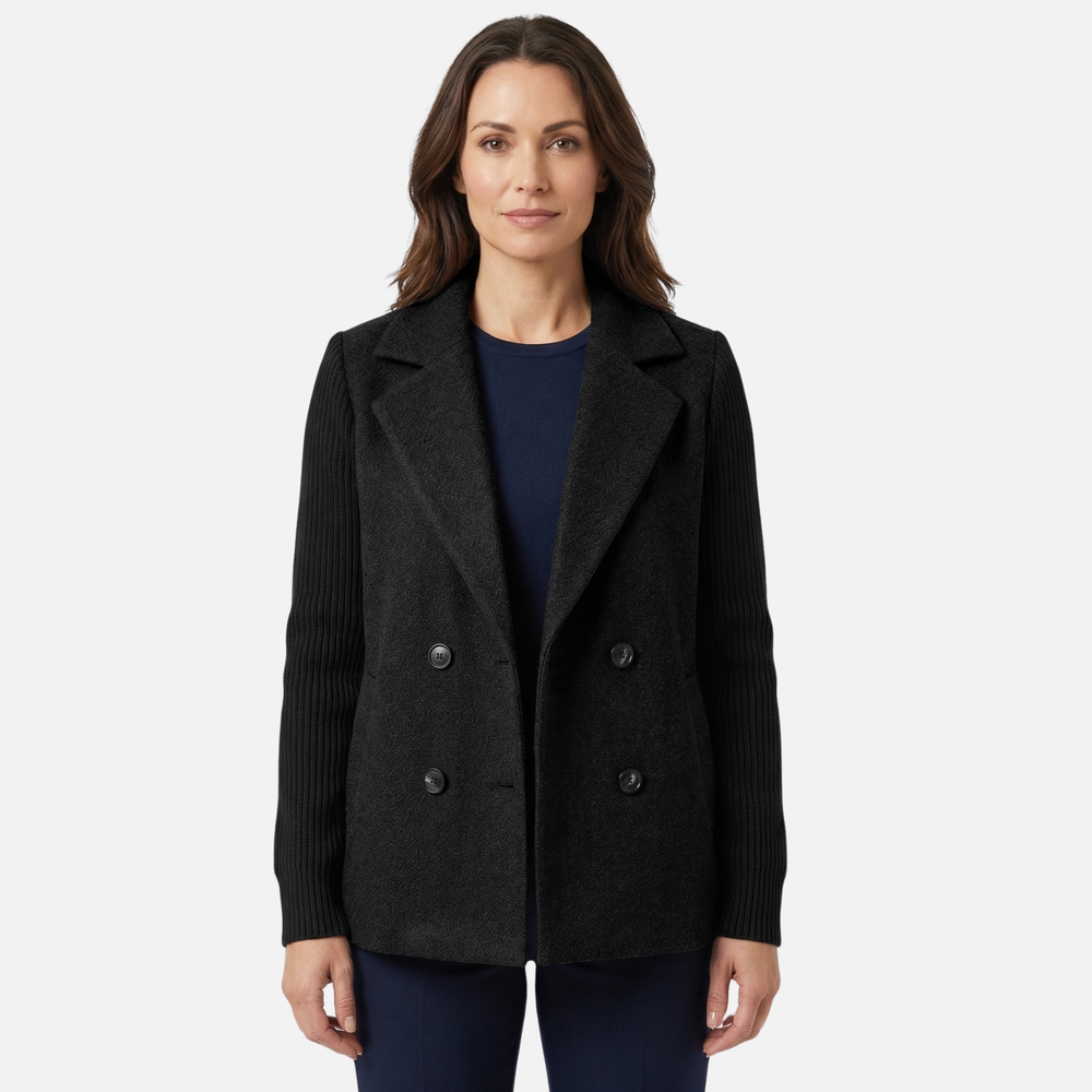 Strukturierter Blazer mit Gerippten Ärmeln für Frauen