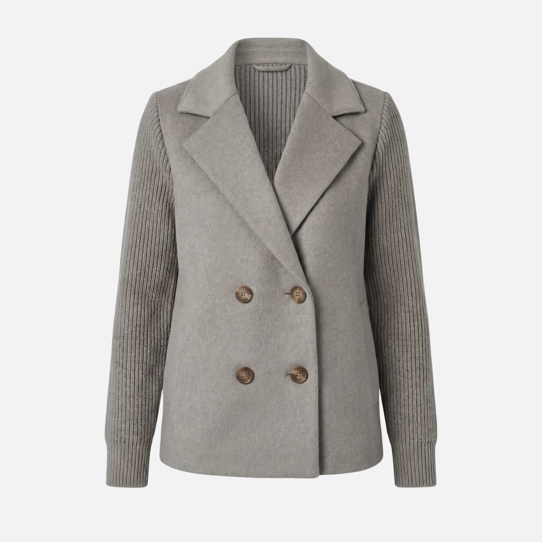 Strukturierter Blazer mit Gerippten Ärmeln für Frauen