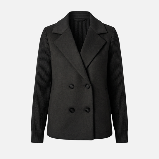 Strukturierter Blazer mit Gerippten Ärmeln für Frauen