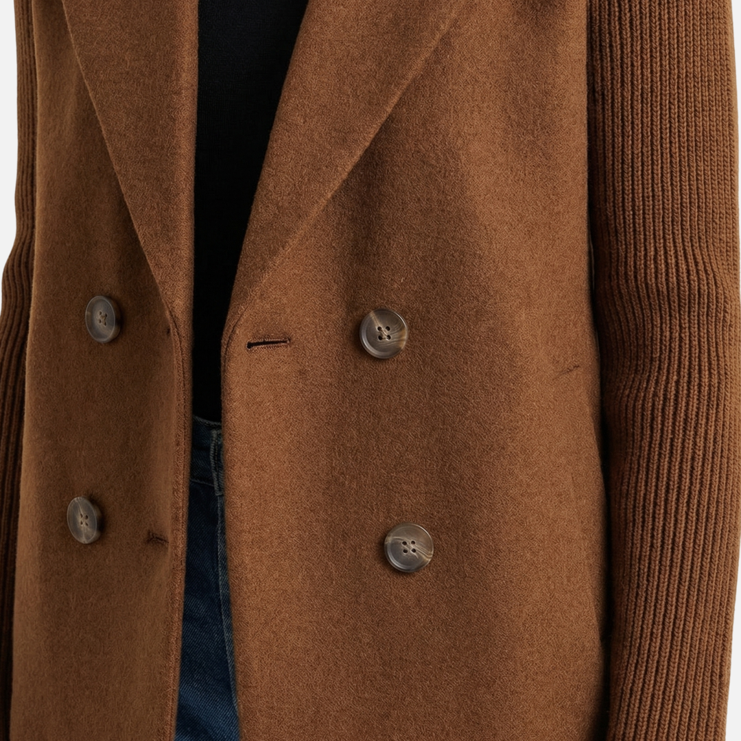 Strukturierter Blazer mit Gerippten Ärmeln für Frauen