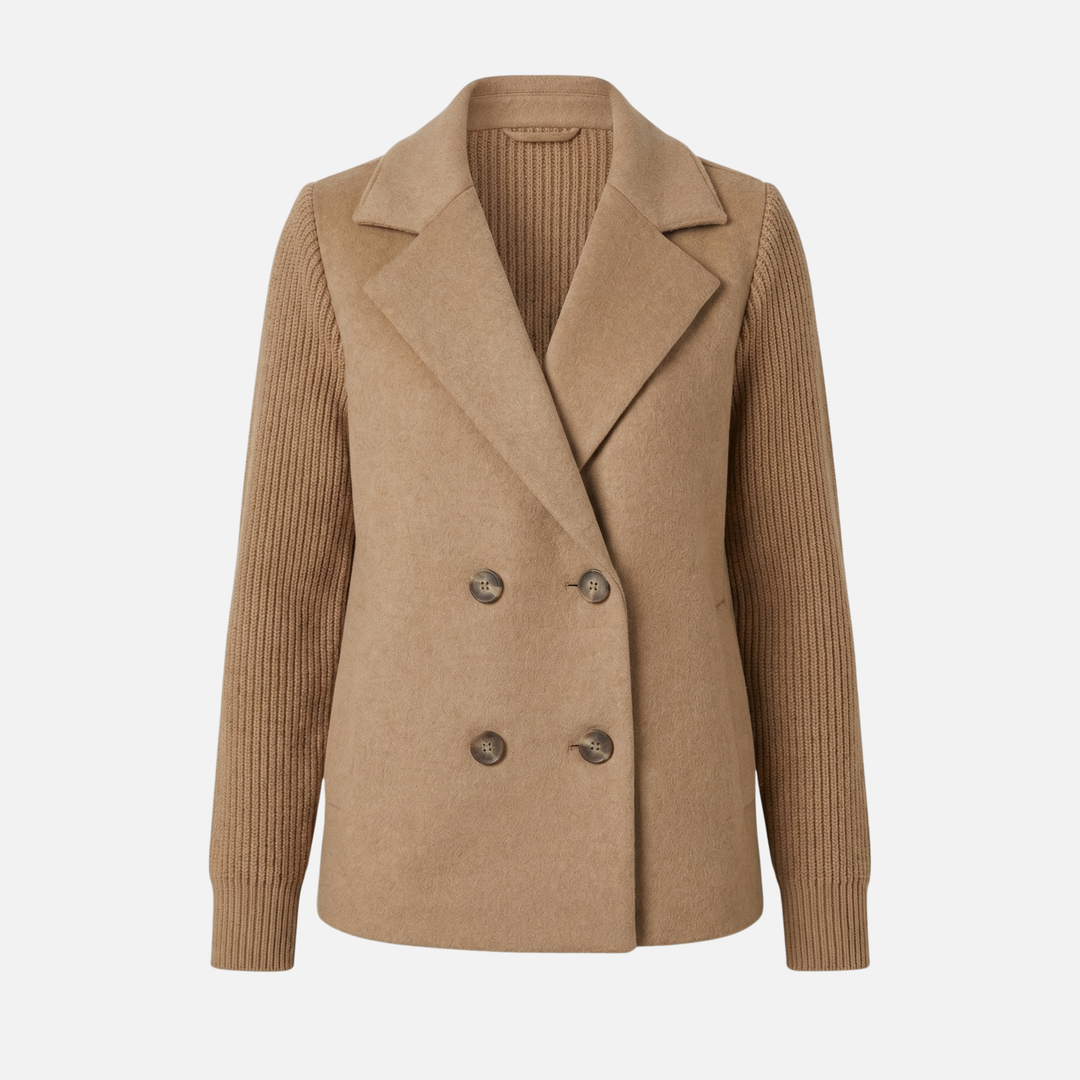 Strukturierter Blazer mit Gerippten Ärmeln für Frauen