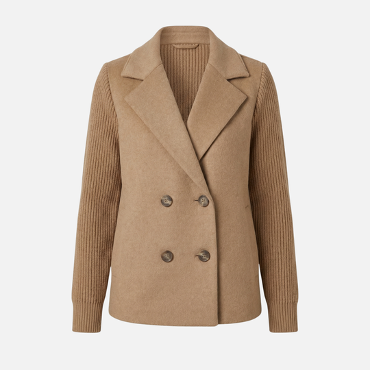 Strukturierter Blazer mit Gerippten Ärmeln für Frauen