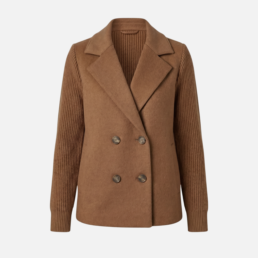 Strukturierter Blazer mit Gerippten Ärmeln für Frauen