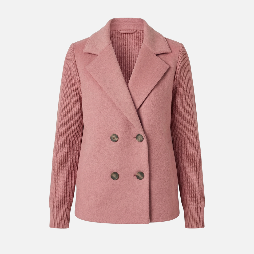 Strukturierter Blazer mit Gerippten Ärmeln für Frauen