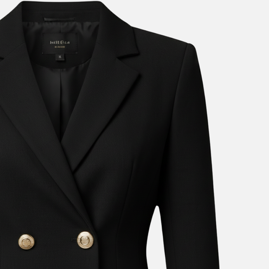 Strukturiertes Damen Blazer Minikleid mit goldfarbenen Knöpfen
