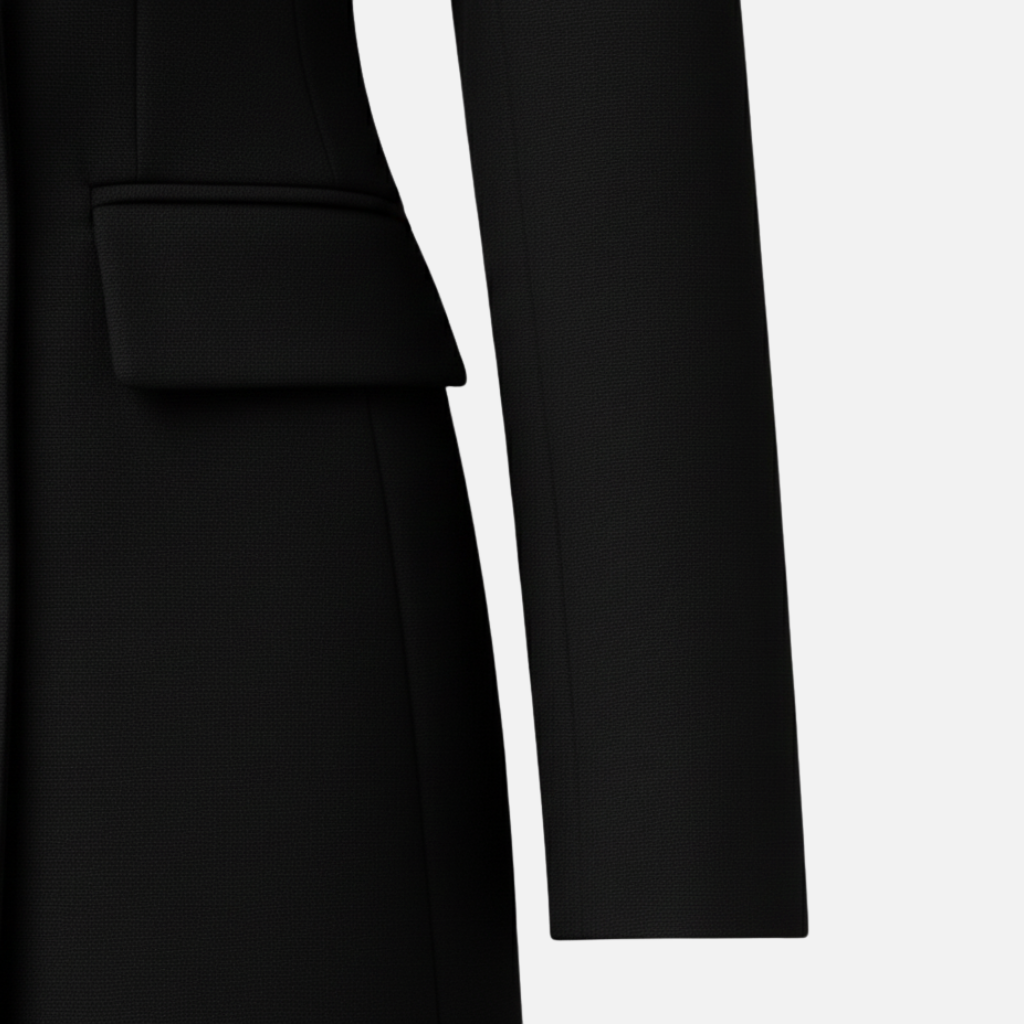 Strukturiertes Damen Blazer Minikleid mit goldfarbenen Knöpfen