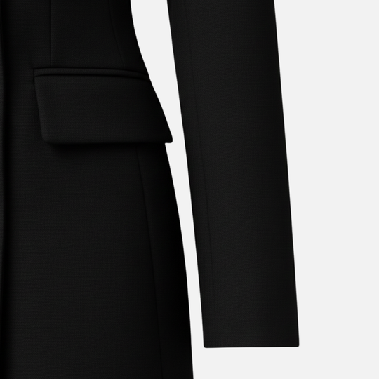 Strukturiertes Damen Blazer Minikleid mit goldfarbenen Knöpfen